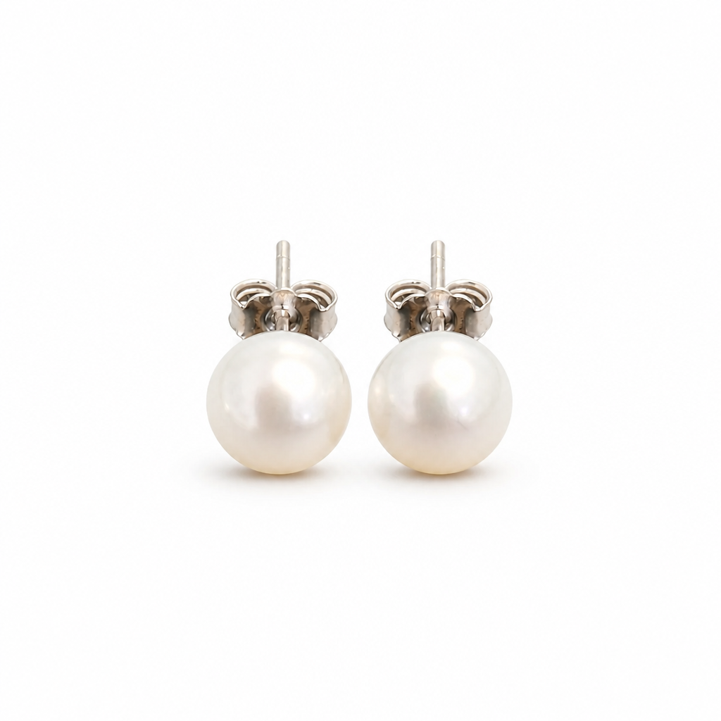 6mm Natural Pearl Stud (Bridal, Everyday, Special Occasion)