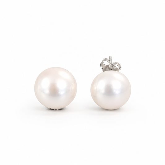 10mm Natural Pearl Stud (Bridal, Everyday, Special Occasion)