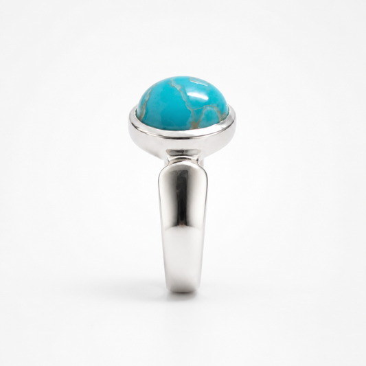 Sterling Silver Size 8.5 Sleeping Beauty Turquoise (Arizona Mine)