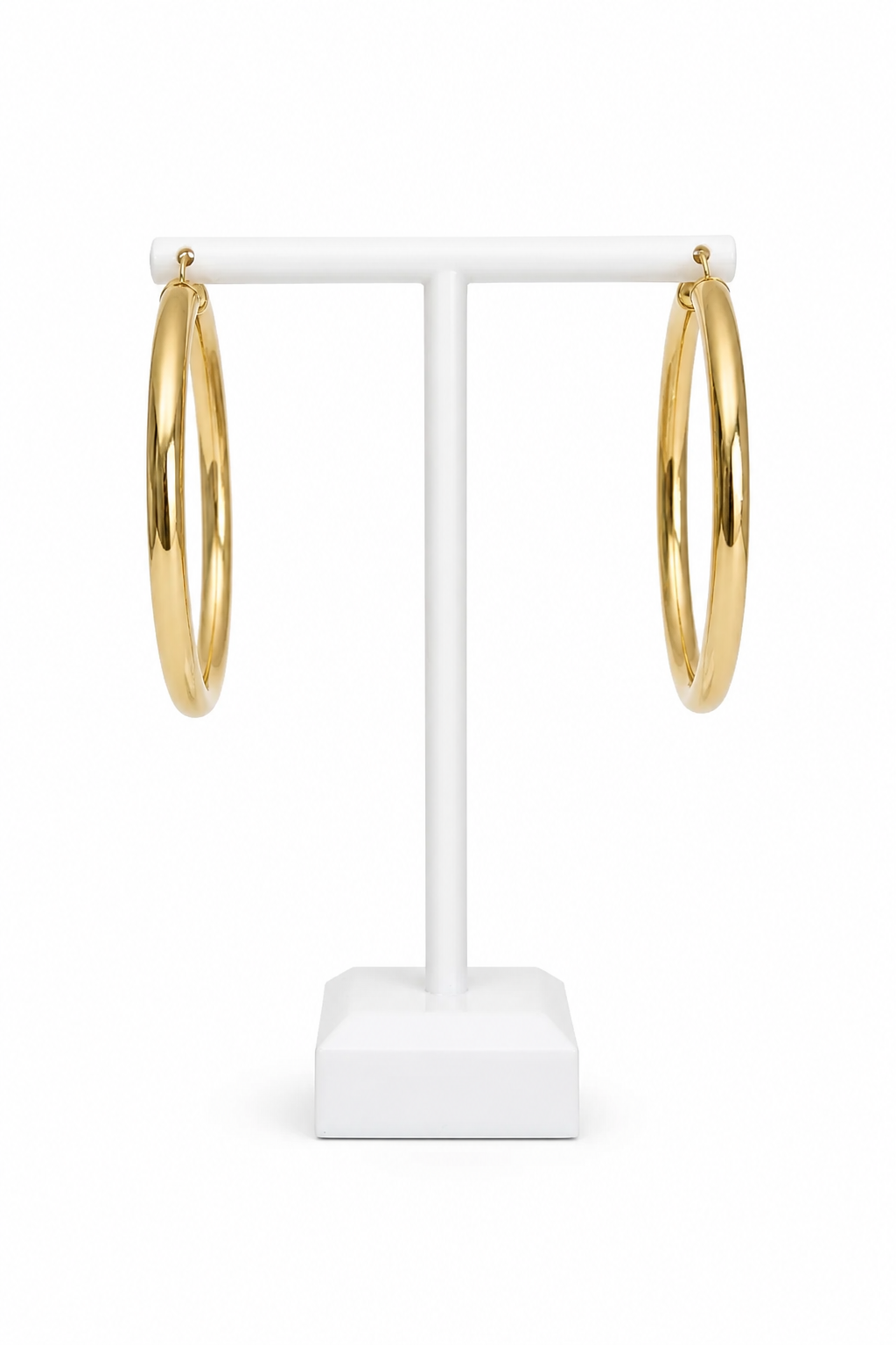 14K High Polished 50mm Hoops