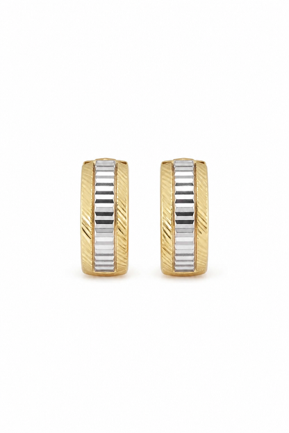 14K Diamond Cut Huggie