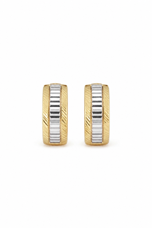 14K Diamond Cut Huggie