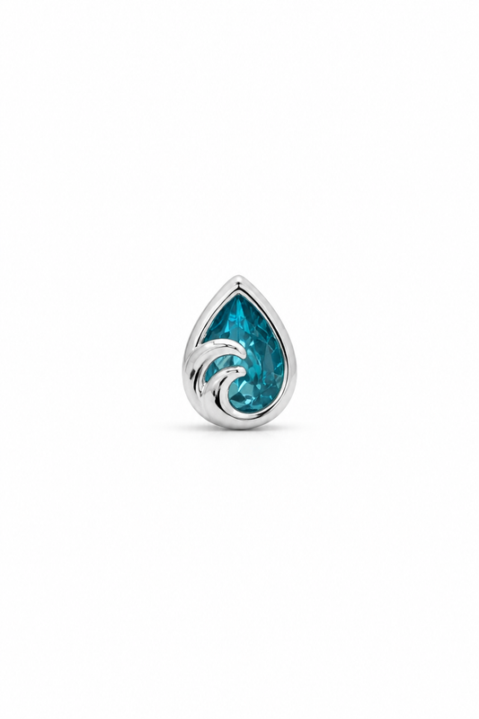 Sterling Silver Crystal Double Ocean Wave Necklace