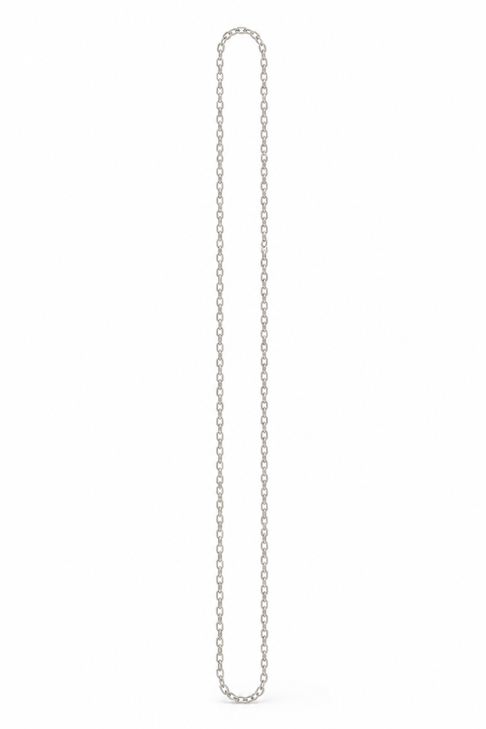 Cable Chain Sterling Silver Platinum-plated